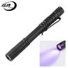 Aluminum Alloy Mini UV Pen Clip Flashlight, Waterproof and Portable for Banknote Detection