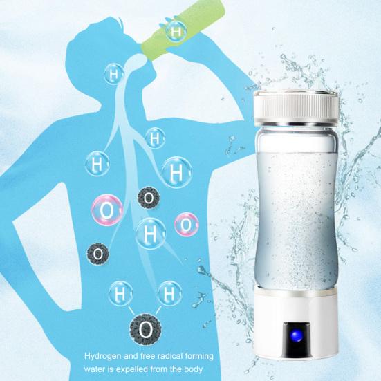 300ML Hydrogen Rich Water Bottle SPE PEM Technology Portable Glass Hydrogen Water Generator Healthy Glass Drinking