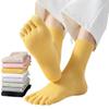 3Pairs/Lot Five Finger Socks Women Cotton Toe Socks Autumn Spring Middle Tube Sports Socks With Separate Fingers