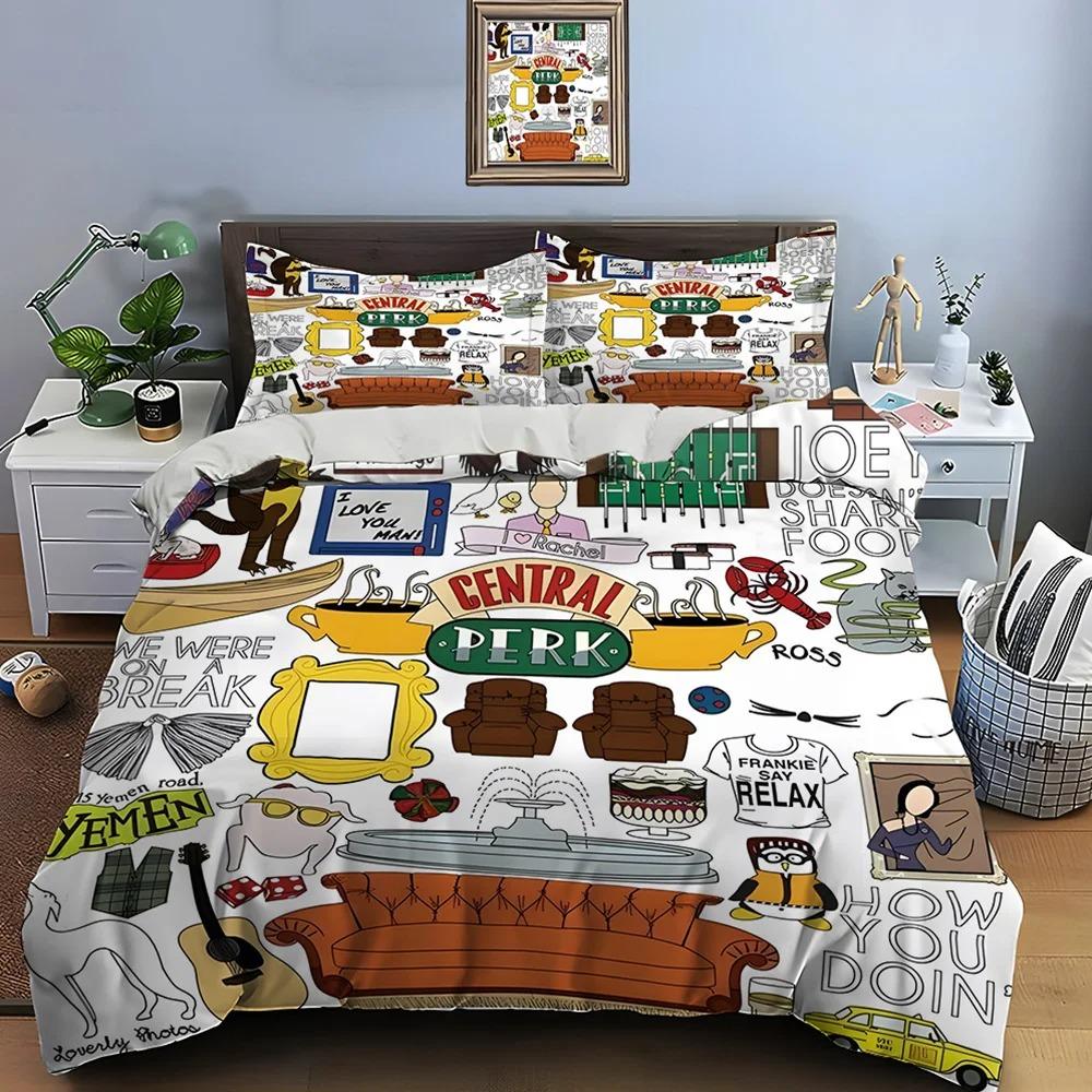 Friends Printed Bedding Set Friends Season Bedding Set Comfortable Adult Children Luxury Tv Program Pattern Full Size
