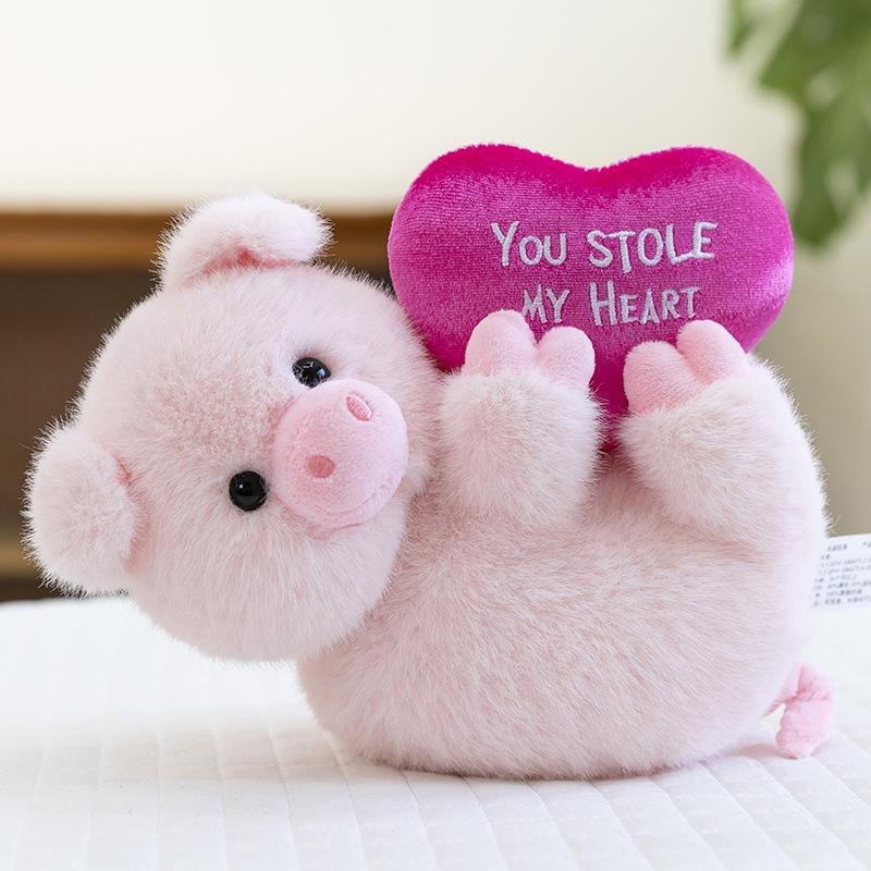 Creative Heart Stealing Animal Plush Toy Wedding Pressing Doll Love Baby Elephant Ornament Pink Pig Valentine's Day Gift