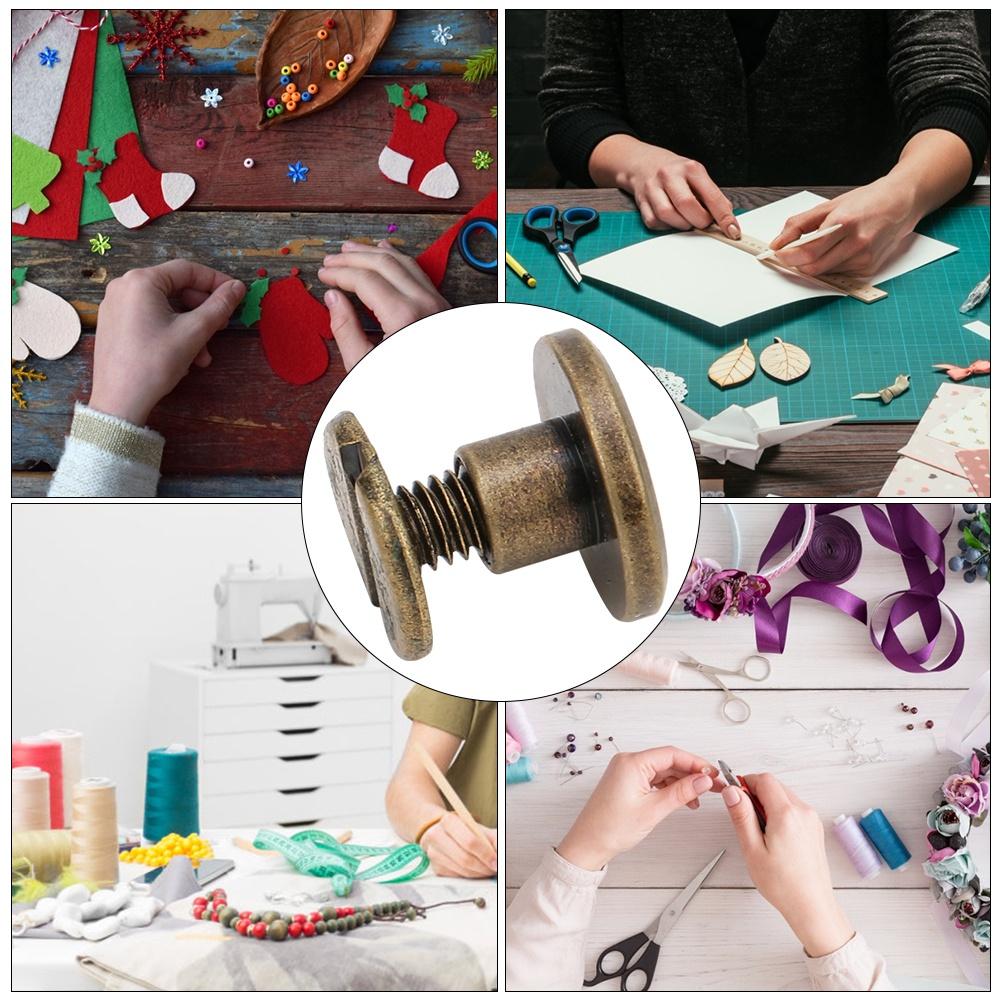 20 Set Brass Rivet Account Book Connecting Screws Notebook Binding Belt StudsBronze