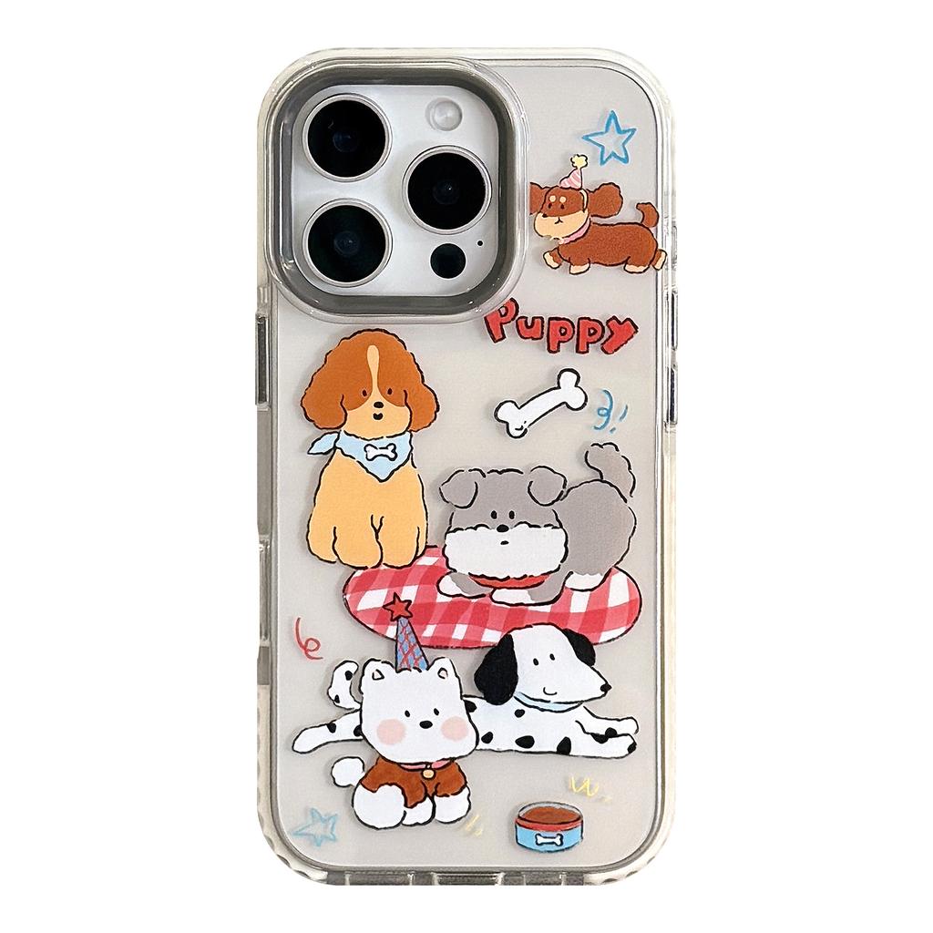 Personalized Cartoon Puppy Illustration Suitable for Apple 16 Mobile Phone Case 14 Transparent IPhone 15 Promax Anti Fall 11 Soft
