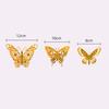 1 Set Wall Sticker with Glue Hollow Out Design Paper Art 3D Butterfly Refrigerator Sticker Home Decoration Household Supplies