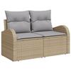 VidaXL Ensemble de canapé de jardin 7 pièces avec coussins Beige Poly Rattan 3345940