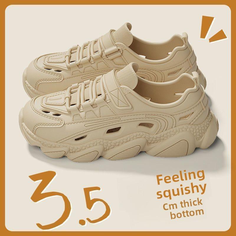 Height Increasing Hole Shoes for Women and Men, Thick Soled Beach and Seaside Anti Slip EVA Anti Odor Toe Cap Cool Mop for Women and Men