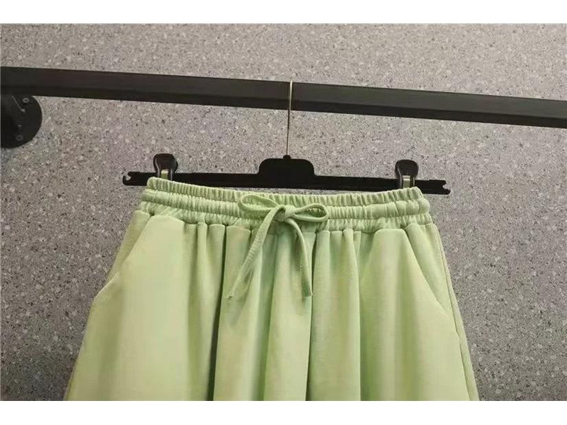 Plus Size Women's Loose Fit Summer Sports Set - Irregular T-Shirt & Wide-Leg Shorts