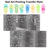 Butterfly Flower Nail Art Stamping Plates Drawing Template Geometric Stripe Line 3D Image Stencil Mold Manicure Template