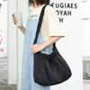 IELGY Japanese Casual Nylon Shoulder Simple Pleated Canvas Drawstring Messenger Women's Bag