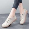 Leather Soft Sole Slip-on Flat Loafers Ladies Sneakers Hollow Out Breathable Women's Moccasins 2025 Women Casual Shoes