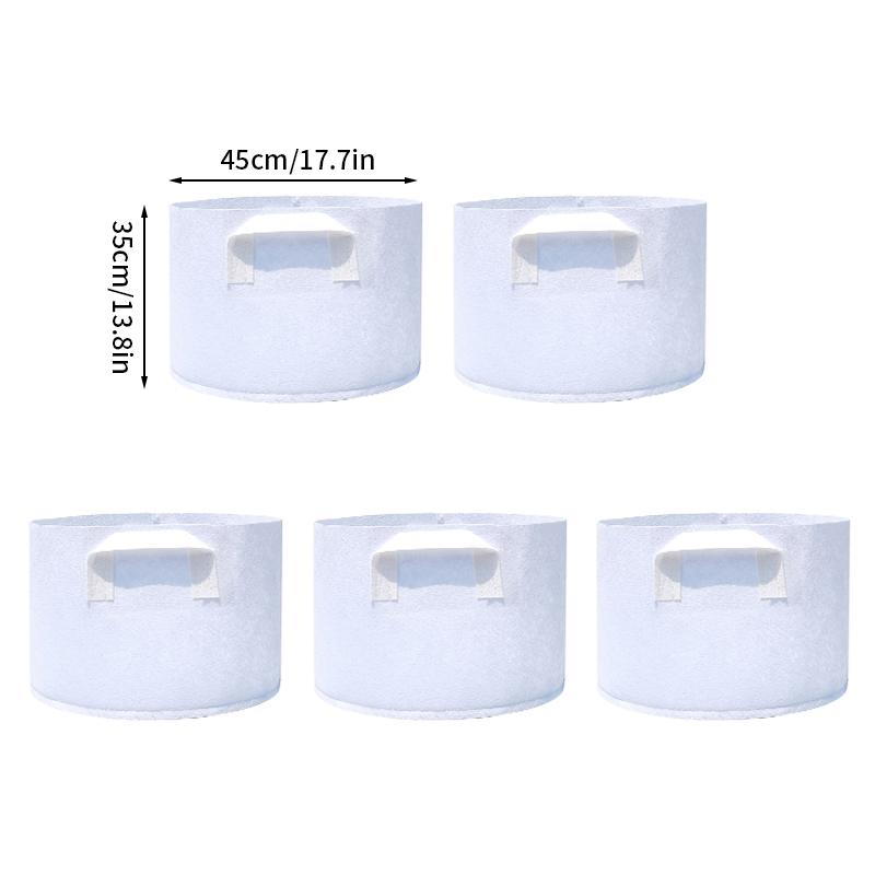 5PCS Non-woven Fabric Tree Planting Bags Thickened White Large Saplings Seedling Pots Garden Flower Pots Nursery Grow Bags