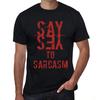 Men’s Vintage Tee Shirt Graphic T Shirt Say Yes To Sarcasm Deep Black