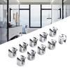10pcs Glass Shelf Support Clamp Brackets Chrome For 6-8mm Thick Shelves Bathroom Clamp Holder Hardware