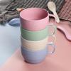 Nordic Style Plastic Tea Cup Coffee Tea Milk Drink Cup Eco-Friendly Reusable Wheat Straw Cup Travel Bathroom Toothbrush Cup