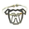 [P5876] - Handmade Silver 'Origami' (bulldog) Ring - 12x10 Mm