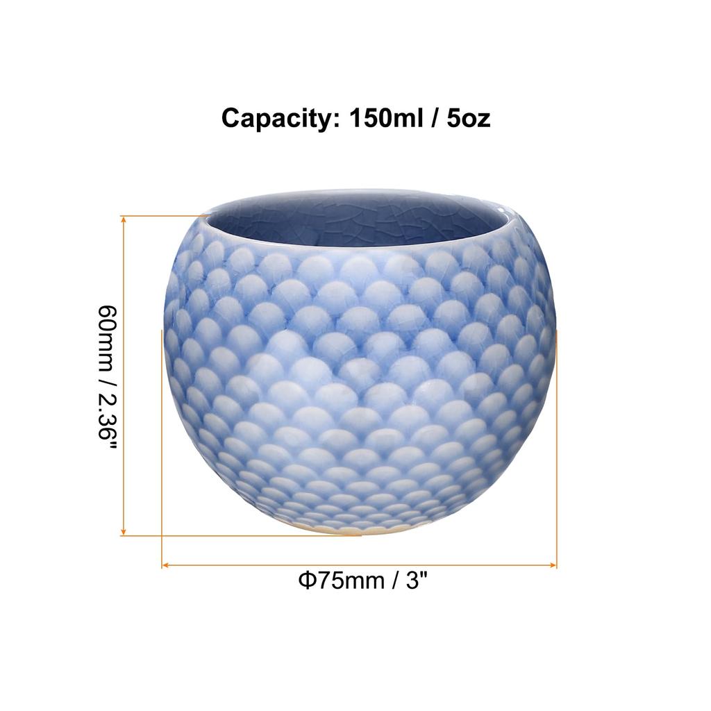 Uxcell Handmade Tea Bowl, 150ml5oz, Chinese-Japanese Ceramic Tea Bowl, Gongfu Tea Set, Dark Purple, Home Gift