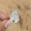 925 Silver Oval June Birth Natural Moonstone Statement Promise Artisan Boho Ring