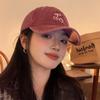 Solid Color Peaked Cap Embroidered Sunscreen Sun Hat Retro Cherry Baseball Cap  Hiking