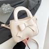 Bow Fashion Korean Version of Foreign Style Handbag 2025 Spring New Versatile Ins Shoulder Messenger Bag Small Square Bag
