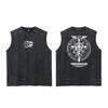 Anime Fullmetal Alchemist Acid Vest Printed Top Harajuku Retro Gothic Street Fashion Style Black Vest Unisex Summer