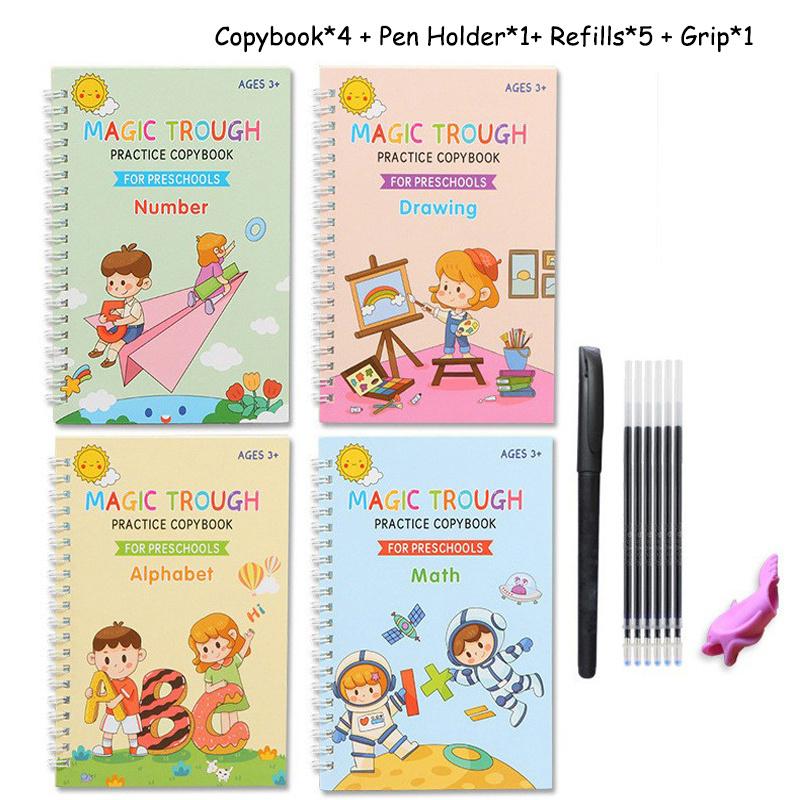 Preschool Grooved Handwriting Practice Book, Reusable Grooved Writing Books,Handwriting Book Practice For Kids