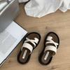 Set of Toe Design Thick-bottomed Cool Slippers for Women To Wear Summer New Silver Fashion Word with Beach Slippers