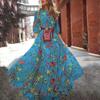 New Floral Print Long Dress Women Dresses Sexy Casual Beach Dress