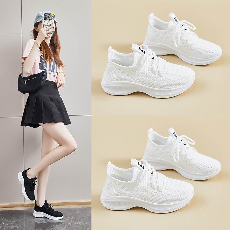 Ins Korean Version of Flying Woven Shoes Summer New Student Sports Shoes Breathable Fitness Running Casual Street Shot F987