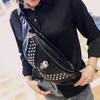 Chest Bag for Women Crossbody Punk Style Rivet Skull Waist Bag Women Black Fanny Pack Leather Great Quality