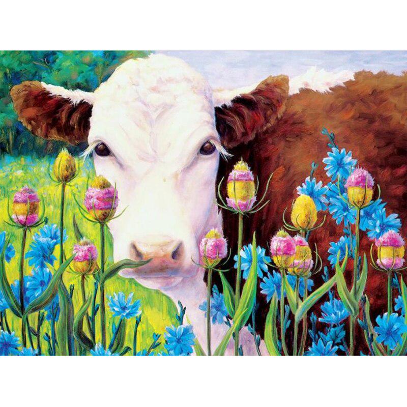 DIY Cow 5D Diamond Painting Full Round Drill Farm Animal Diamond Embroidery Cross Stitch Kit Mosaic Resin Home Decor Gift
