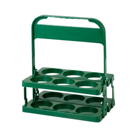 6 Bottle Wine Bottle Carrier Plastic Drink Display Stand Folding Beverage Carrier with Handle Portable Wine Storage Basket for Bar BBQ Picnic