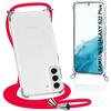 Case with Lanyard - BOOLING - for Samsung Galaxy S22 Plus - Flexible - Transparent-red - Maximum Protection