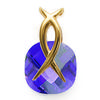 [F4969] - Gold Plated Pendant 'Linda' Golden Violet - 13x20 Mm