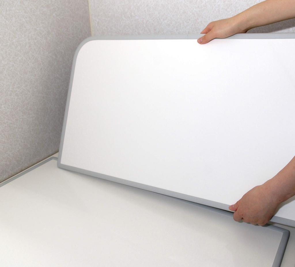 Topre Ag Antibacterial Aluminum Combination Bath Lid U11 68 X 108 Cm (3 Pieces) White/White