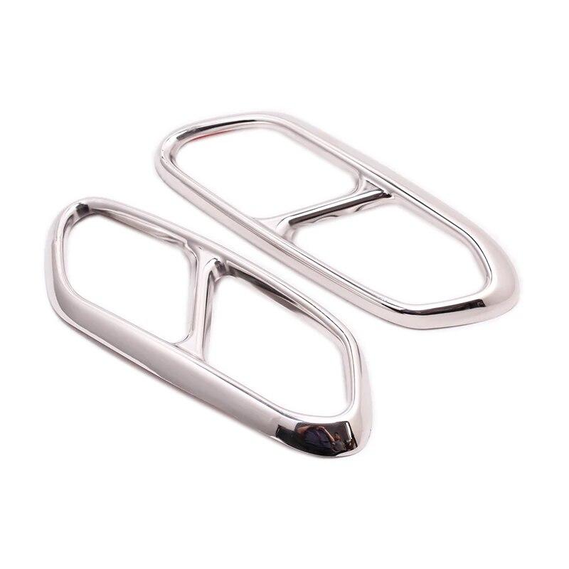 For VOLVO XC60 2018   Car Rear Exhaust Tail Pipe Cover Trim Muffler Stainless Steel Accessories 2pcs