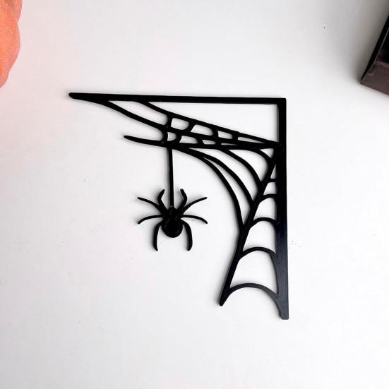 Хэллоуин паутина дверная рама украшения деревенский деревянный черный паук паутина дверной угловой знак домашний офис передняя дверь Топпер няня орнамент