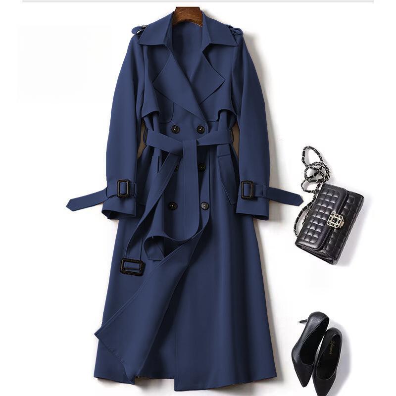 Trench Coat Women In The Long Section of The Spring and Fall New Korean Version of The Large Size Coat Over The Knee Jacket