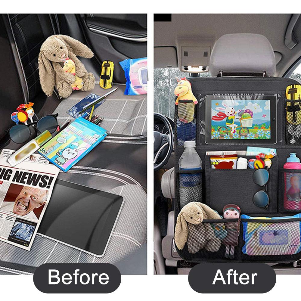 Car Backseat Organizer with 6 Pockets Auto Storage Pocket Cover Car Seat Back Protector Car Tidy Organiser Accessorie for Travel