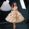 Lace Lolita Petticoat 3 Hoops Cosplay Crinoline Underskirt Bride Wedding Dress Lining  Ball Gown