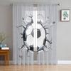 Football Sport Soccer Sheer Curtains for Living Room Decoration Window Curtains for Kitchen Tulle Voile Organza Curtains