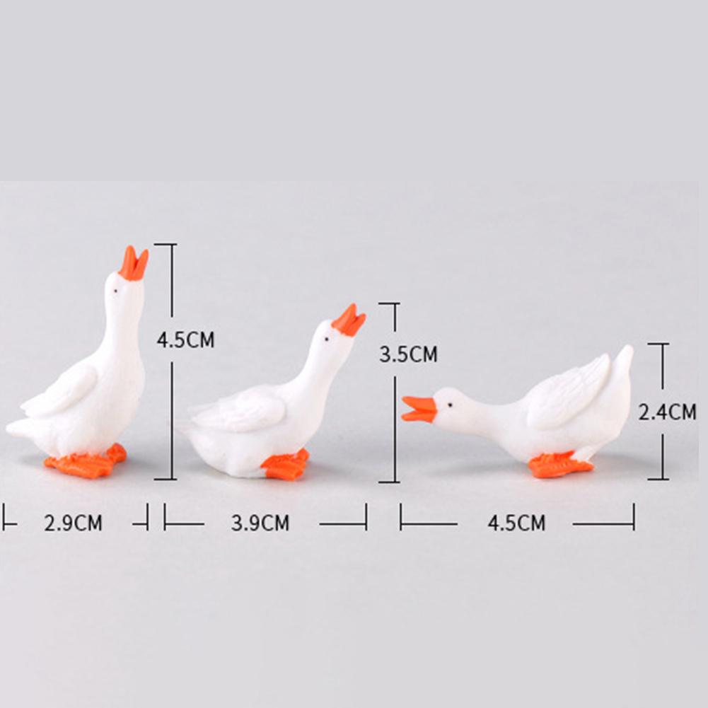 Geese Figurine Goose Figurine Home Landscape Table White Swan 1 Set 3pcs Accessories Cute Decor Resin Ornaments
