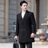 Men's Business Casual Mid-Length Wool Blend Overcoat