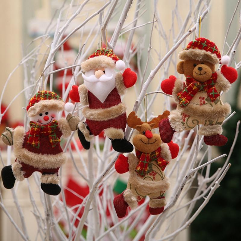 Elk Bear Santa Snowman Christmas Dolls Christmas Tree Hanging Doll Ornaments Navidad 2024 New Year Merry Christmas Decoration