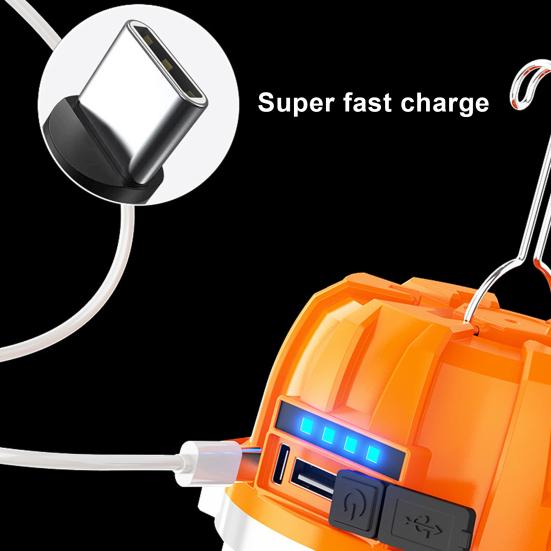 Solar Camping Light 3 Modes Adjustable Waterproof USB Rechargeable Super Bright Outdoor Hiking Tent