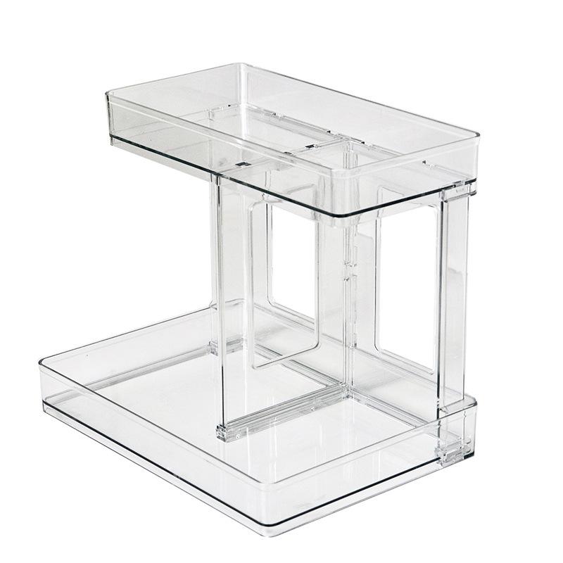 Transparent Desktop Double-Layer Storage Rack for Cosmetics and Bathroom Essentials
