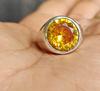 Yellow Citrine Ring, Diamond Cut Gemstone, 925 Solid Sterling Silver, Signet Ring, Mens Citrine Ring, Gift for Partner