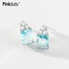 Fashion Blue Geometric Stud Earrings Exquisite Simple Square Rhinestone Casual Earring for Women Jewelry Gifts PD1146