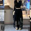 Korean Gothic Print Jazz Dance Casual Spring Pants for Women