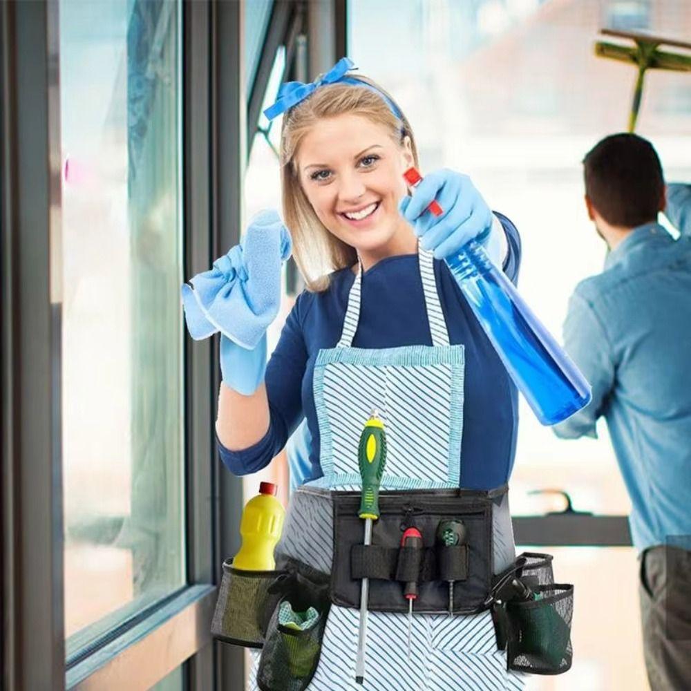 Waterproof Cleaning Kit Fanny Pack Multi-pocket Gardening Tool Waist Bag  Housekeeping