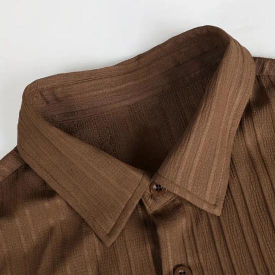 2 шт./комплект мужской повседневный наряд однобортная рубашка с лацканами короткий рукав эластичный пояс длинные брюки комплект однотонный наряд